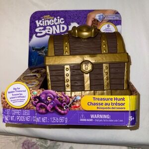 Kinetic Sand Treasure Hunt Playset Kids OS Gold NEW Sensory‎ Pirate Chest